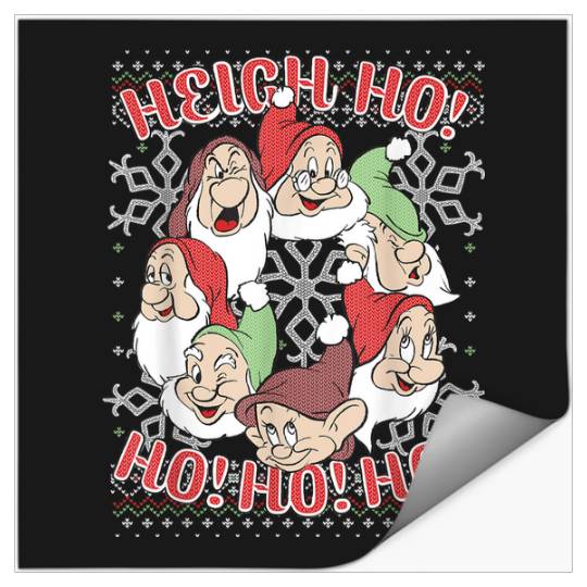Disneyss Snow White All Dwarfs Ugly Christmas Sweater Stickers