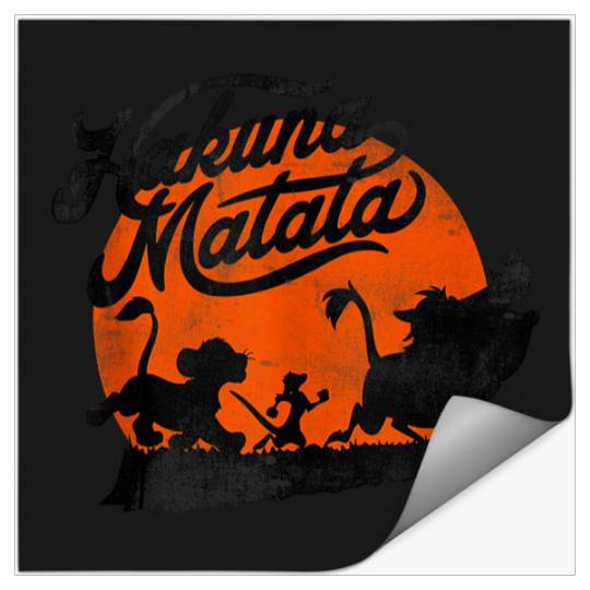 Disneyss Lion King Hakuna Matata Trio Orange Sunset Silhouette Stickers