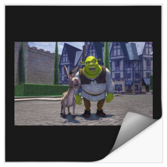 Shrek And Donkey Disturbed Faces In Duloc  : Shrek Same Swamp Forever , Shrek Shirt, Disney Fiona Princess , Shrek,Shrek Stickers