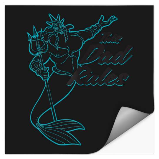 Disneyss The Little Mermaid King Triton Dad Rules Men Stickers