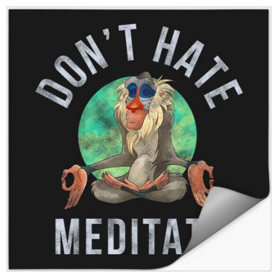 Disneyss Lion King Rafiki Don't Hate Meditate Graphic Stickers
