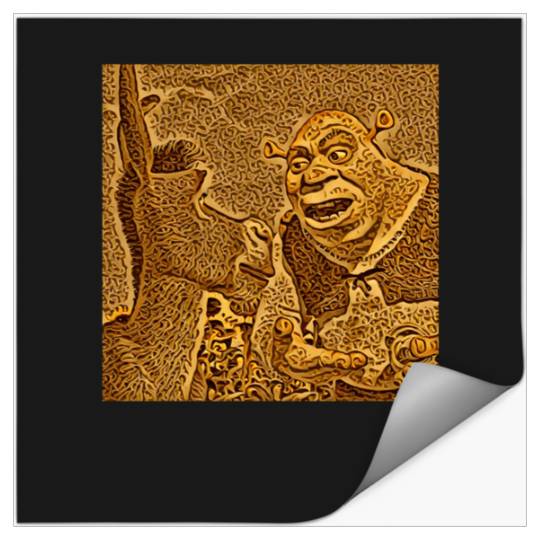 Shrek Artistic Illustration Wood Style  : Shrek Same Swamp Forever , Shrek Shirt, Disney Fiona Princess , Shrek,Shrek Stickers