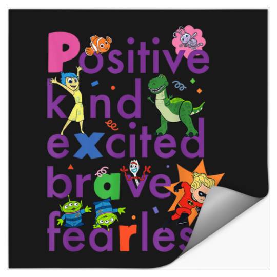 Disney PIXAR Positive Kind Excited Brave Fearles Stickers