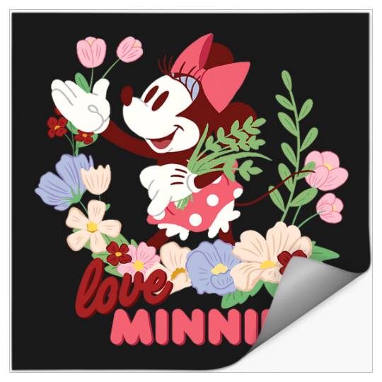 Disney Love Minnie Mouse Botanical Garden Flowers Spring Stickers