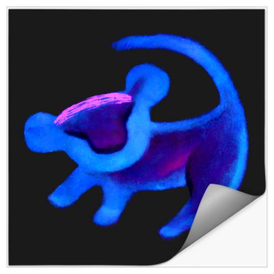 Disneyss The Lion King Simba Cave Painting Blue Hue Stickers