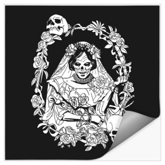 Discover Disney Haunted Mansion Movie The Bride Ghost Skulls & Roses Stickers