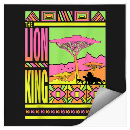 Disneyss Lion King Retro Geometric Style Poster Stickers