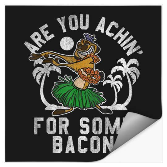 Disneyss The Lion King Timon Achin' Bacon Distressed Hula Stickers