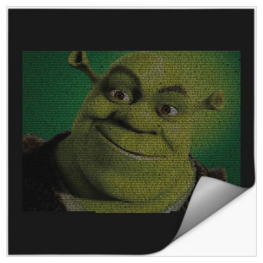 entire shrek script in the shape of shrek  : Shrek Same Swamp Forever , Shrek Shirt, Disney Fiona Princess , Shrek,Shrek Stickers