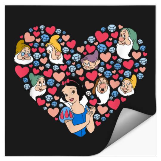 Disneyss Snow White And The Seven Dwarfs Heart Valentine Day Stickers