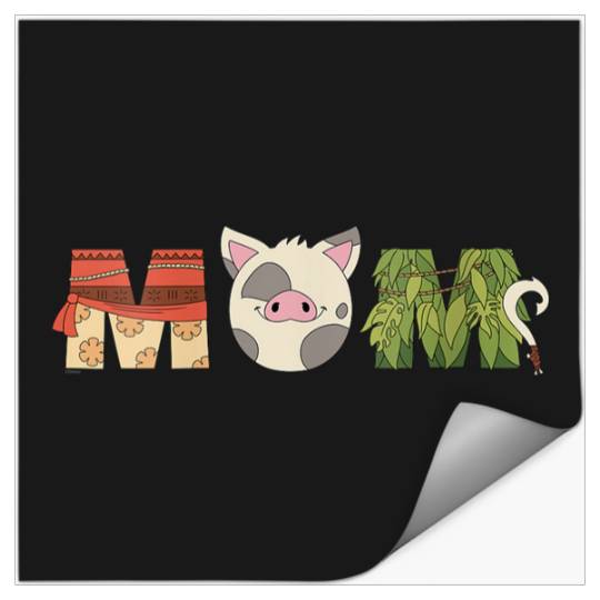 Disneyss Moana Letters Pua Maui Mothers Day Birthday Best Mom Stickers