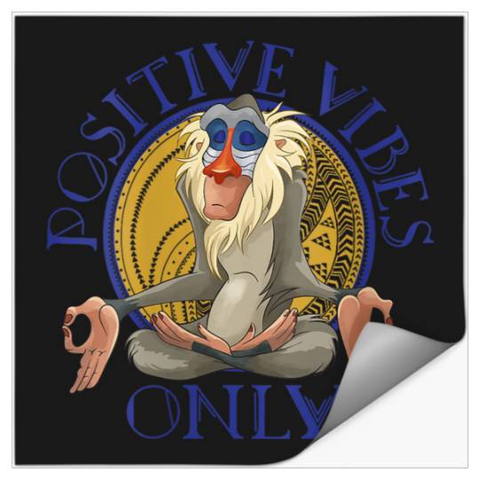 Discover Disneyss Lion King Rafiki Meditating Positive Vibes Only Stickers