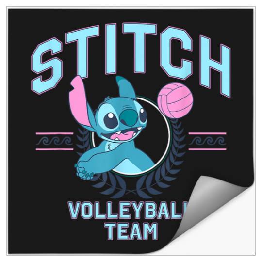 Disneyss Lilo Stitch Volleyball Team Cute Stitch Chest Logo Stickers