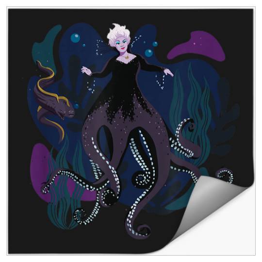 Disneyss The Little Mermaid Ursula Eels Underwater Portrait Stickers