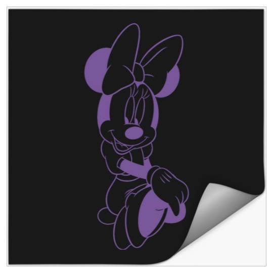Discover Disney Minnie Mouse Sitting Pose Purple Outline Portrait Stickers