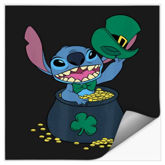 Disney Stitch Pot of Gold Shamrock St. Patrick's Stickers