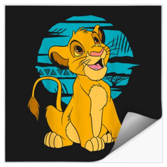 Disney The Lion King Young Simba Happy Blue Retr Stickers