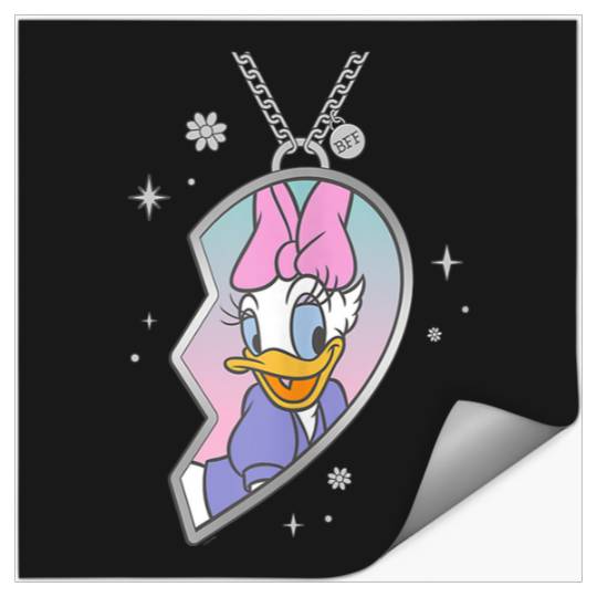 Disneyss Bff Best Friends Matching Heart Necklace Daisy Duck Stickers