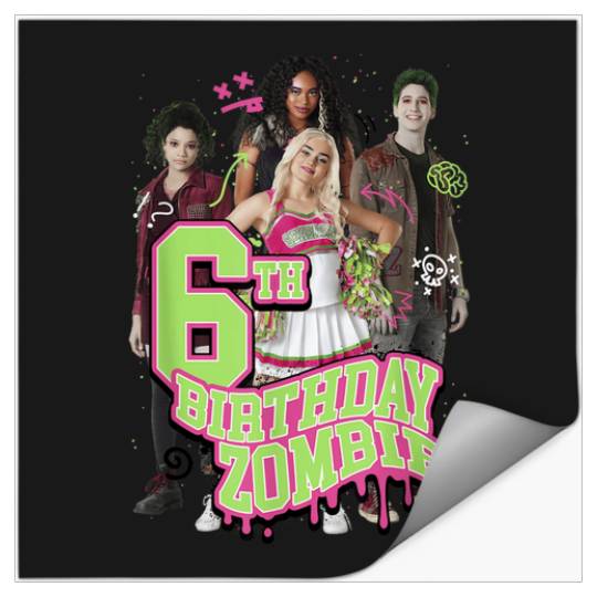 Disney Zombies 6th Birthday Zombie Group Poster Stickers