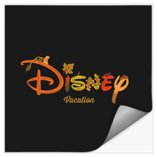 Disney Autumn Fill Logo Fall Trip Vacation Stickers
