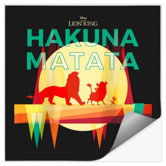 Disneyss The Lion King Hakuna Matata Paper Cut Big Chest Logo Stickers