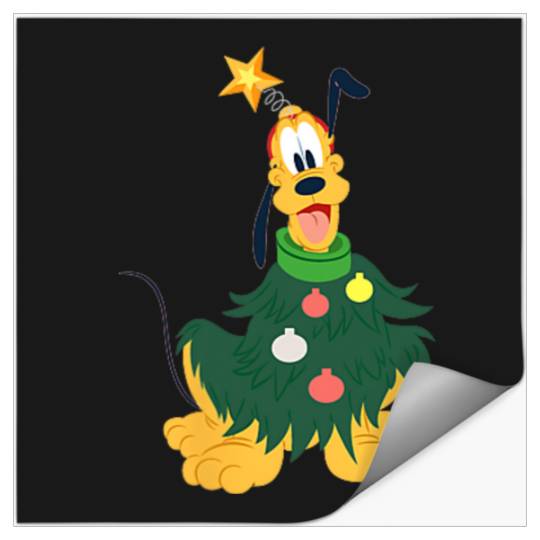 Disney Pluto Holiday Christmas Tree Costume Corner Art Stickers