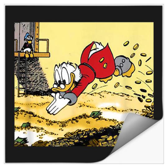 Disney Ducktales Scrooge Mcduck Swimming In Cash Stickers