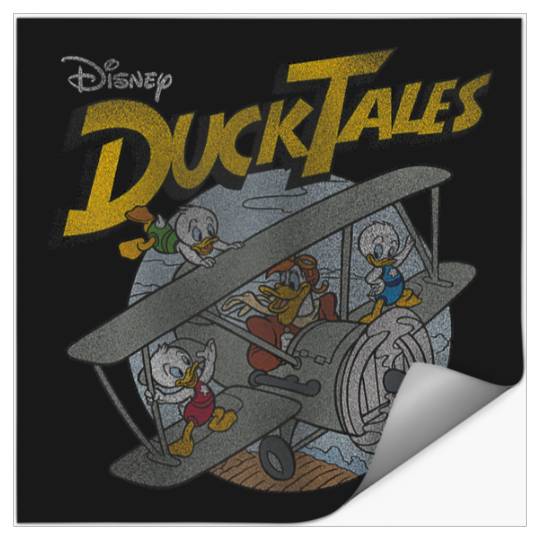 Disney Ducktales Ducks On Airplane Distressed Portrait Stickers