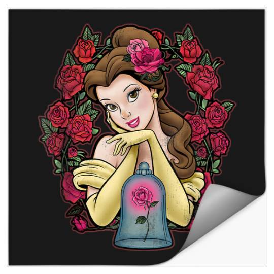 Disney Beauty And The Beast Belle Roses Graphic Stickers