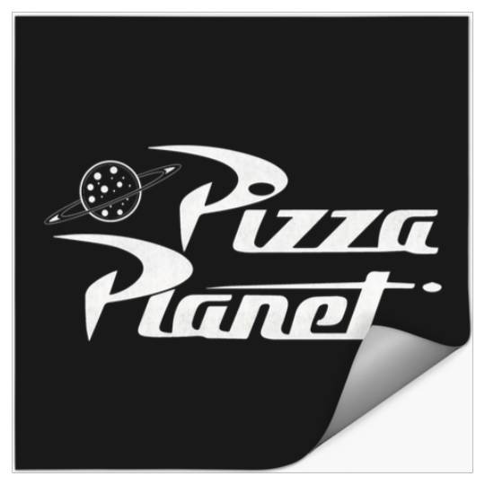 Disney Toy Story Pizza Planet White Logo Graphic Hoodie Stickers