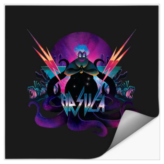 Disney Villains Ursula 90s Rock Band Neon Stickers
