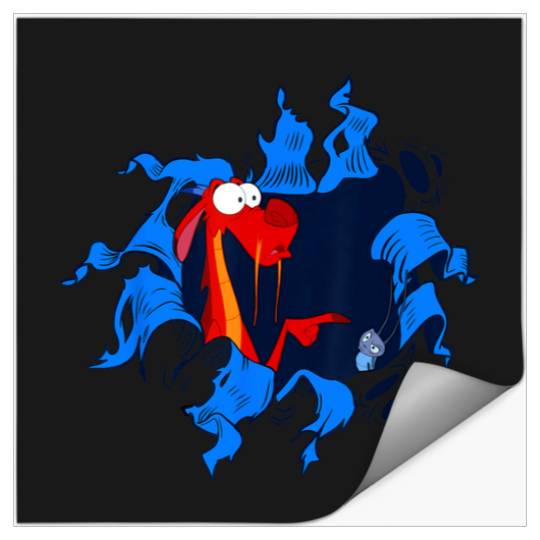 Disney Mulan Mushu Cri Kee Takes The Blame Ripped Stickers