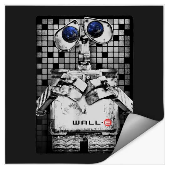 Disney Pixar Wall-e Distressed Tile Sad Eyes Movie Poster Stickers