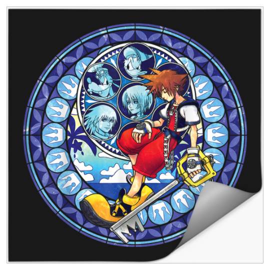 Disneys Kingdom Hearts Sora Stained Glass Stickers