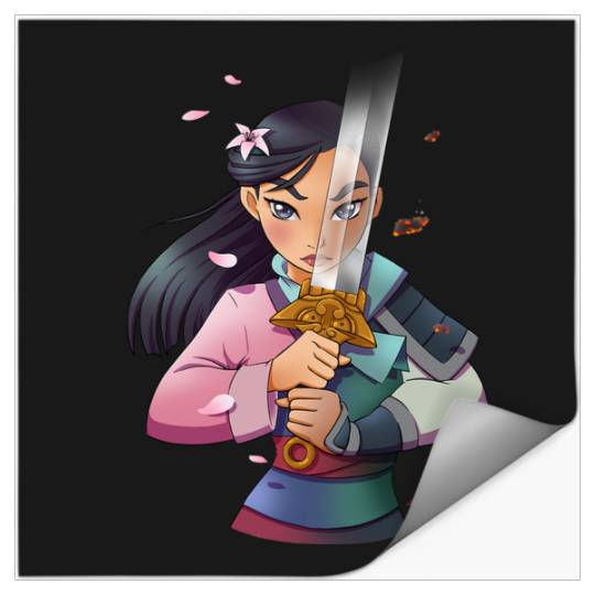 Disney Mulan Anime Half Girl Half Warrior Graphic Stickers