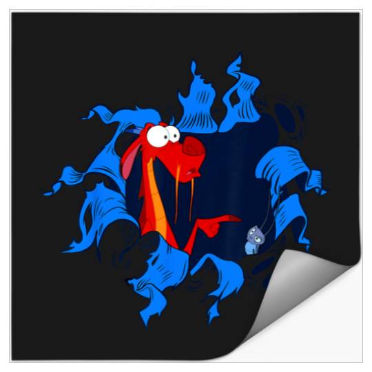 Disney Mulan Mushu Cri Kee Takes The Blame Ripped Stickers