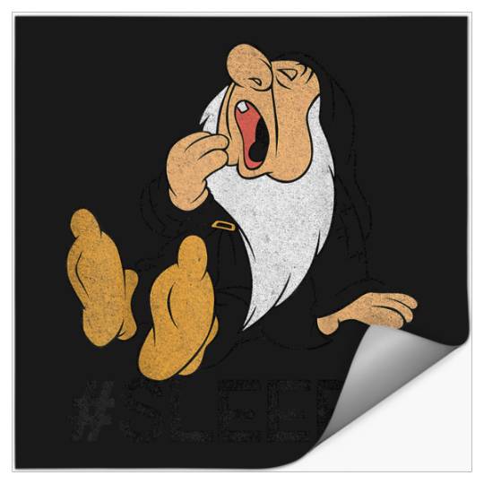 Disneyss Snow White Hashtag Sleepy Graphic Stickers