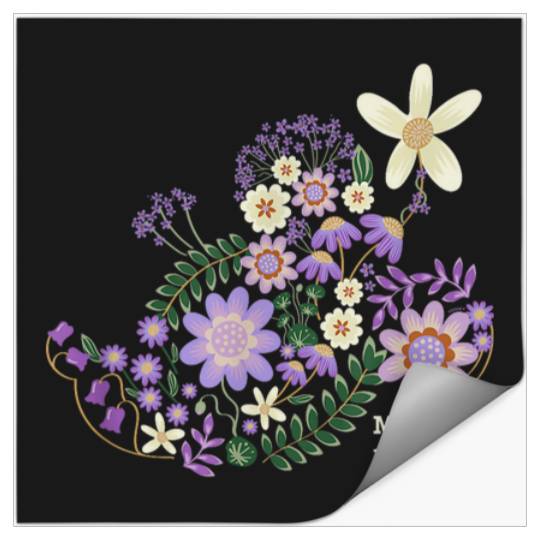 Disney Minnie Mouse Spring Flowers Botanical Floral Garden Stickers