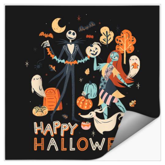 Disney The Nightmare Before Christmas Jack Sally Halloween Stickers