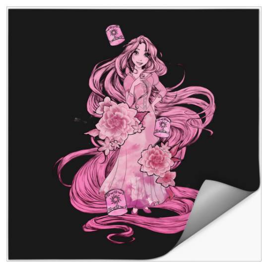 Disney Tangled Pink Tonal Rapunzel Portrait Stickers