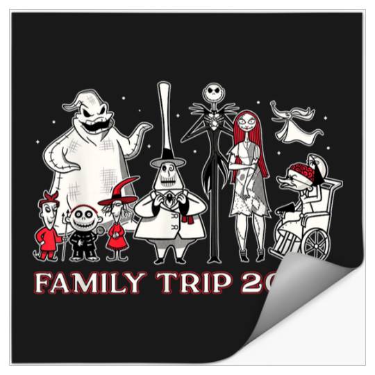 Disneyss The Nightmare Before Christmas B W R Family Trip 2025 Stickers