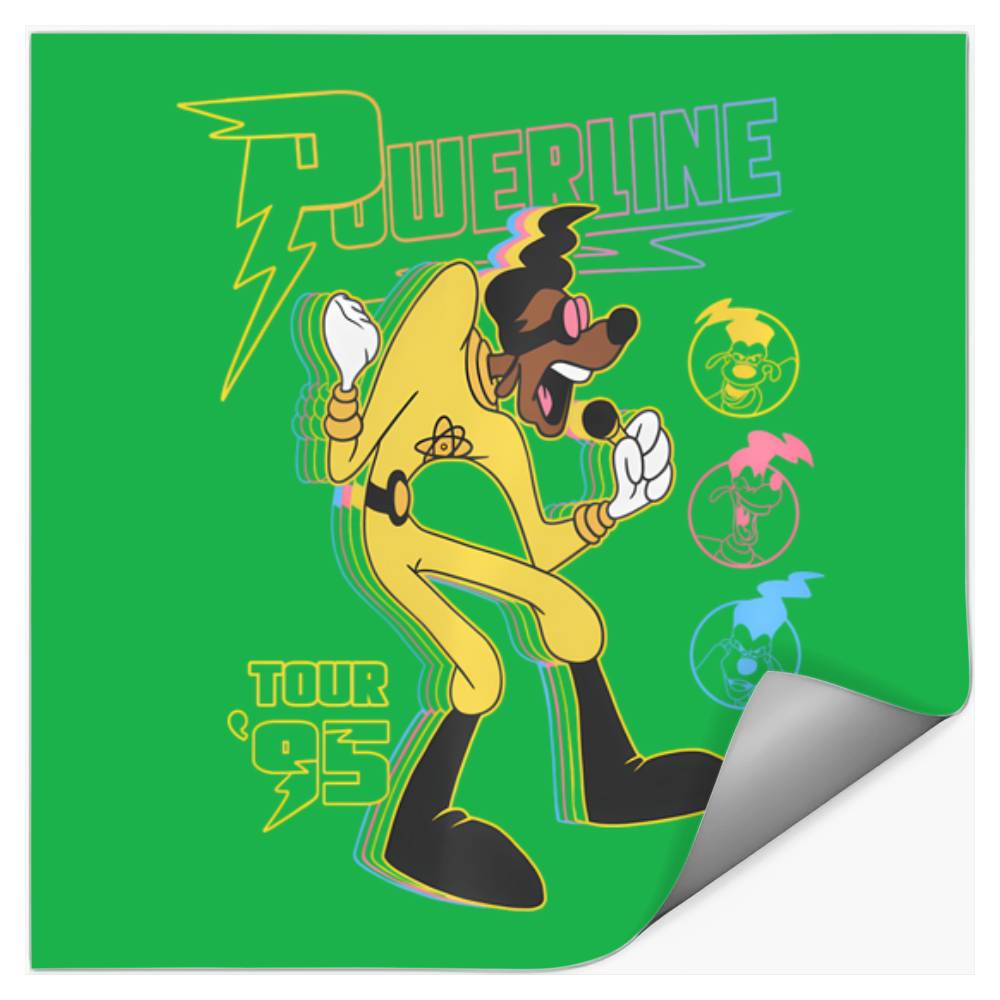 Disney A Goofy Movie Powerline Tour '95 Retro Neon Poster Stickers
