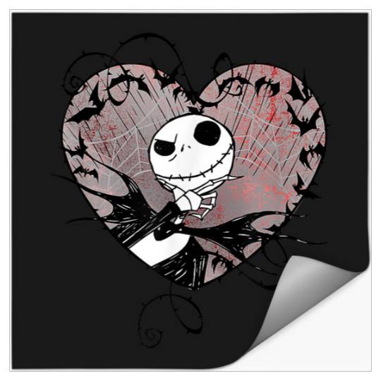 Disneyss Nightmare Before Christmas Valentines Jack Bat Heart Stickers