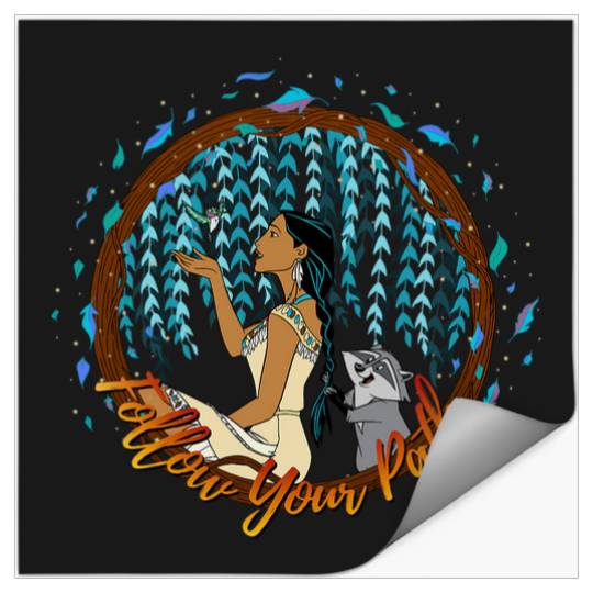 Disney Pocahontas Follow Your Path Circle Text Stickers