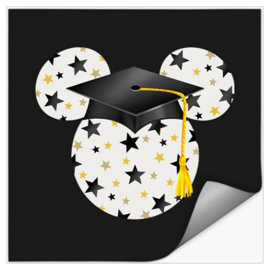 Disney Mickey Head Graduation Hat Star Fill Stickers