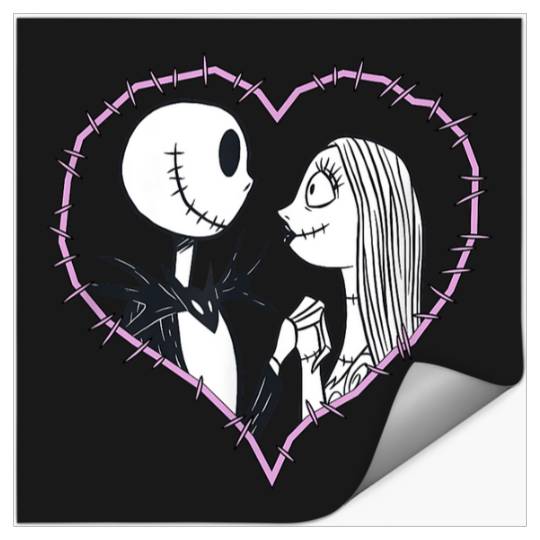 Disneyss The Nightmare Before Christmas Jack Sally Heart Stickers