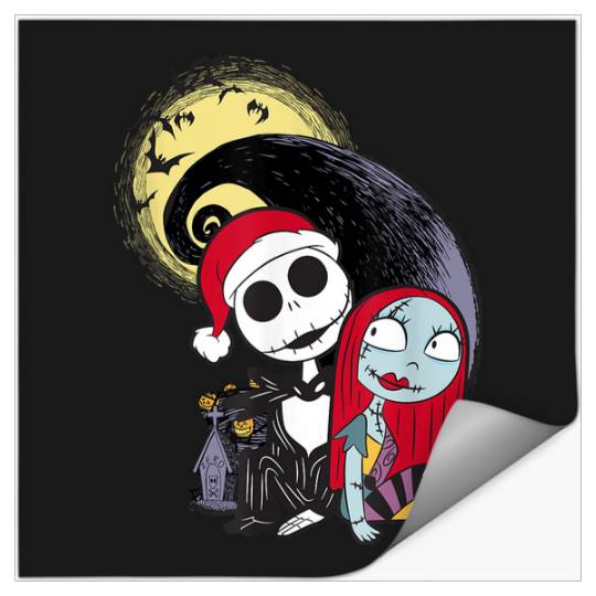 Disneyss The Nightmare Before Christmas Jack Sally Santa Hat Stickers