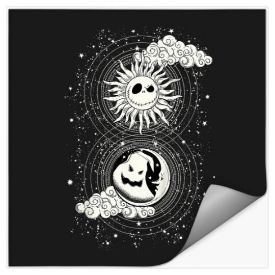 Disneyss The Nightmare Before Christmas Skellington Sun Moon Stickers