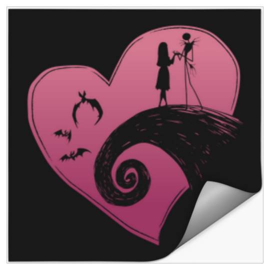 Disneyss The Nightmare Before Christmas Jack And Sally Heart Stickers