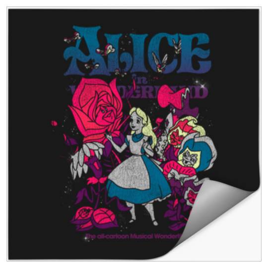 Disneyss Alice In Wonderland Technicolor Distressed Big Poster Stickers